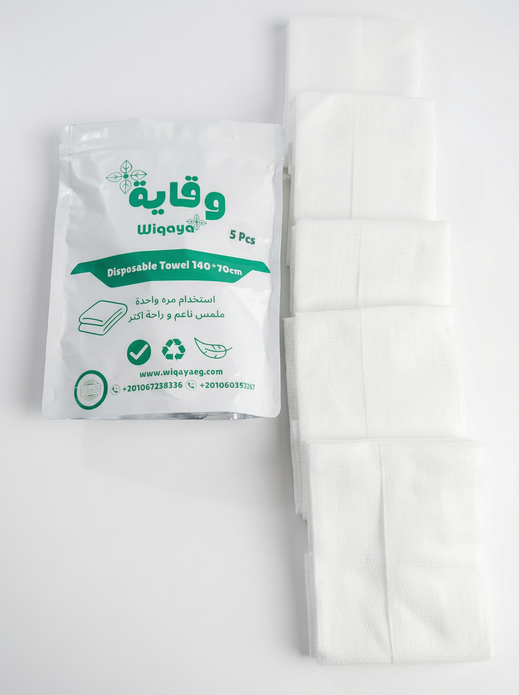 A Pack of 5 Pcs of Disposable Towel – 140 × 70 cm