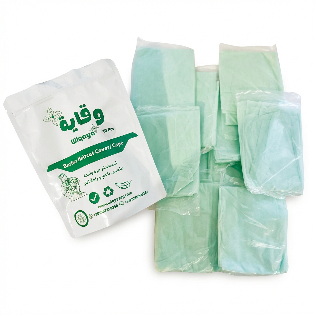 A pack of 10 PCs of Disposable Barber Haircut Cover / Cape