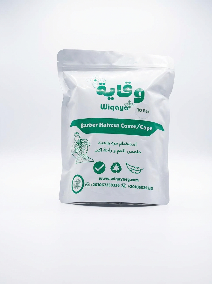 A pack of 10 PCs of Disposable Barber Haircut Cover / Cape